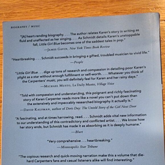 Little Girl Blue: The Life Of Karen Carpenter A Biography Paperback - Picture 9 of 10